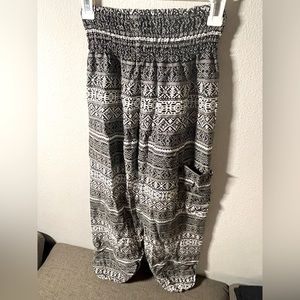 Boho tribal aztec harem pants, medium